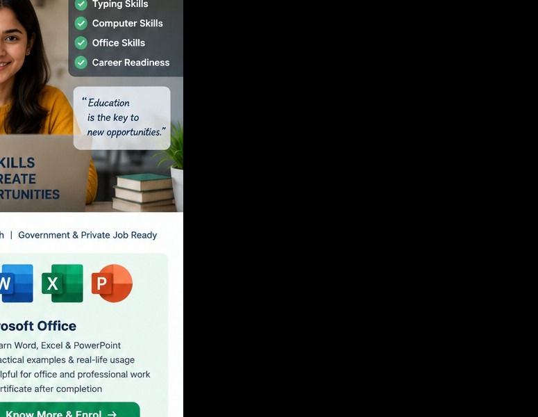 Student learning computer skills